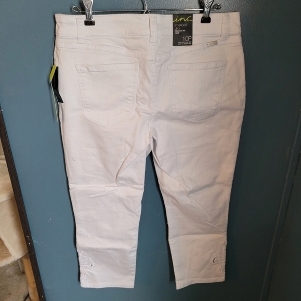 INC NWT straight leg regular fit crop size 10 Petite lace‎ bottom - Picture 2 of 10